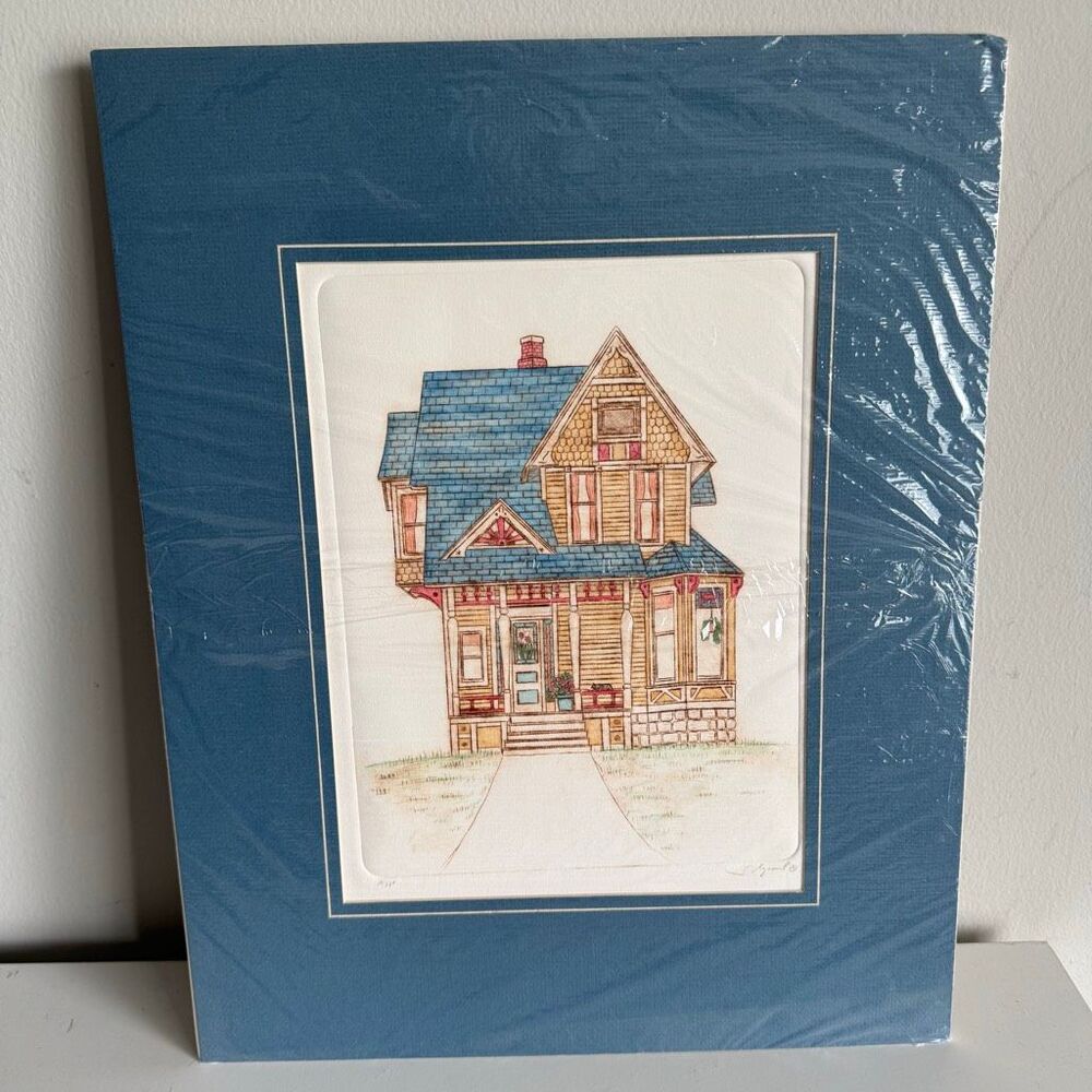 Vintage Susan Shepard Limited Edition Victorian House Etching Signed & Numbered